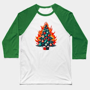 a Christmas tree on fire Baseball T-Shirt